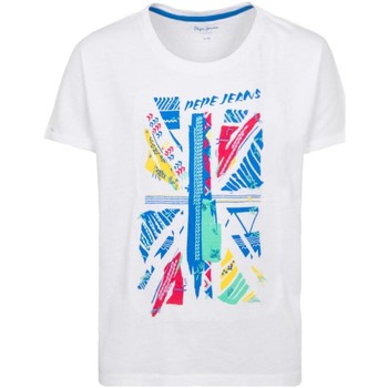 Textil Rapariga T-Shirt mangas curtas Pepe JEANS Jan  Branco