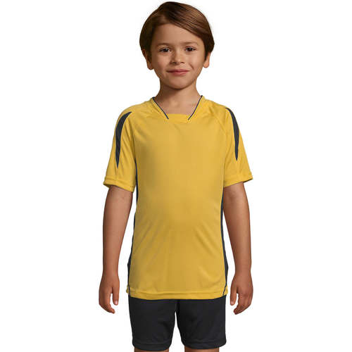 Textil Criança T-shirt in cotone con vita elasticata Sols Maracana - CAMISETA NIÑO MANGA CORTA Amarelo