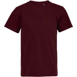 Textil Criança T-Shirt mangas curtas Sols Camiseta de niño con cuello redondo Burdeo