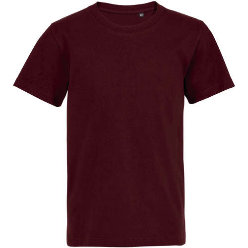 Textil ASHnça T-Shirt mangas curtas Sols Camiseta de niño con cuello redondo Bordô