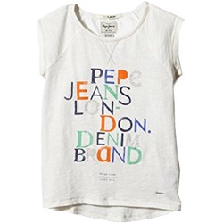 Textil Rapariga T-Shirt mangas curtas Pepe jeans con  Branco