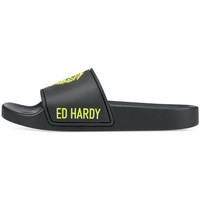 Sapatos Mulher chinelos Ed Hardy - Sexy beast sliders black-fluo yellow Preto