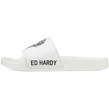 Sapatos Homem Sapatilhas Ed Hardy - Sexy beast sliders white-black Branco