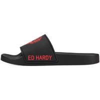 Sapatos Homem chinelos Ed Hardy - Sexy beast sliders black-red Vermelho