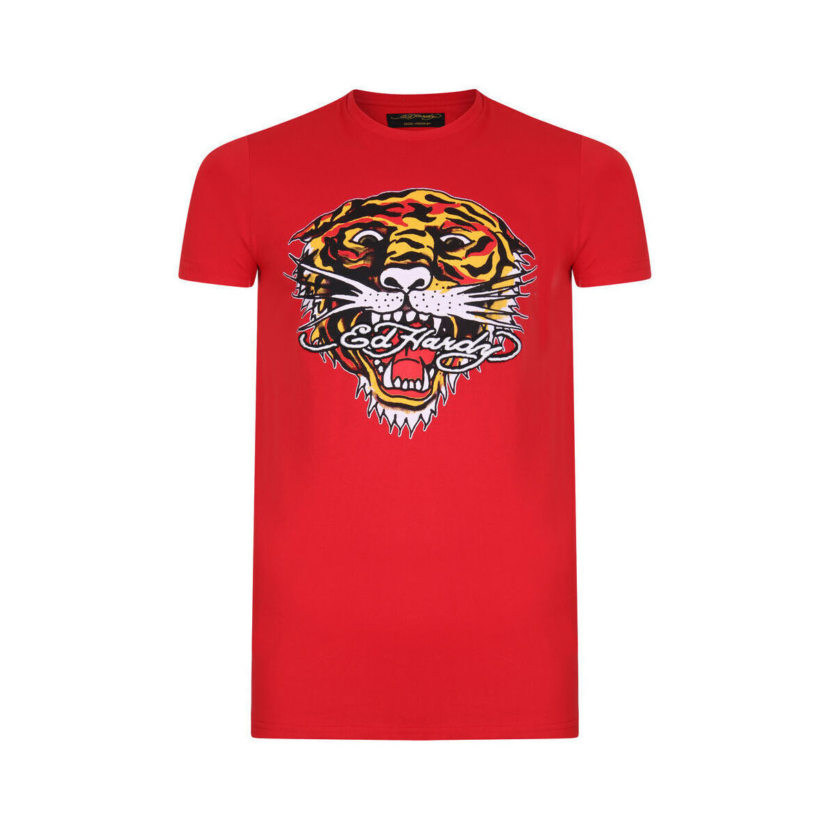 Textil Homem T-Shirt mangas curtas Ed Hardy Tiger mouth graphic t-shirt red Vermelho