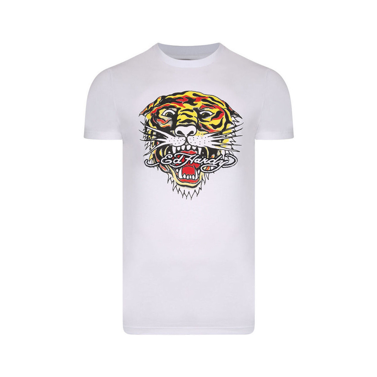 Textil Homem T-shirt pre-owned mangas curtas Ed Hardy Tiger mouth graphic t-shirt pre-owned white Branco