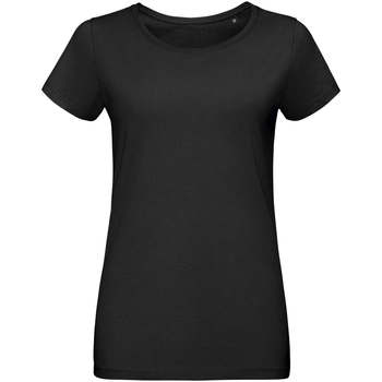 Textil Mulher T-Shirt editorial mangas curtas Sols Martin camiseta de mujer Preto