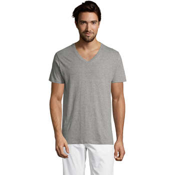 Textil Homem T-Shirt mangas curtas Sols Master camiseta hombre cuello pico Gris