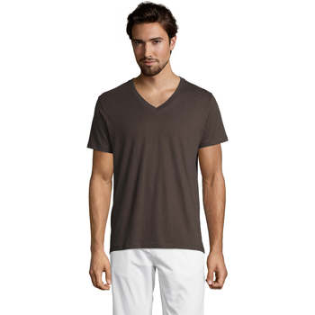 Textil Homem T-Shirt mangas curtas Sols Master camiseta hombre cuello pico Gris