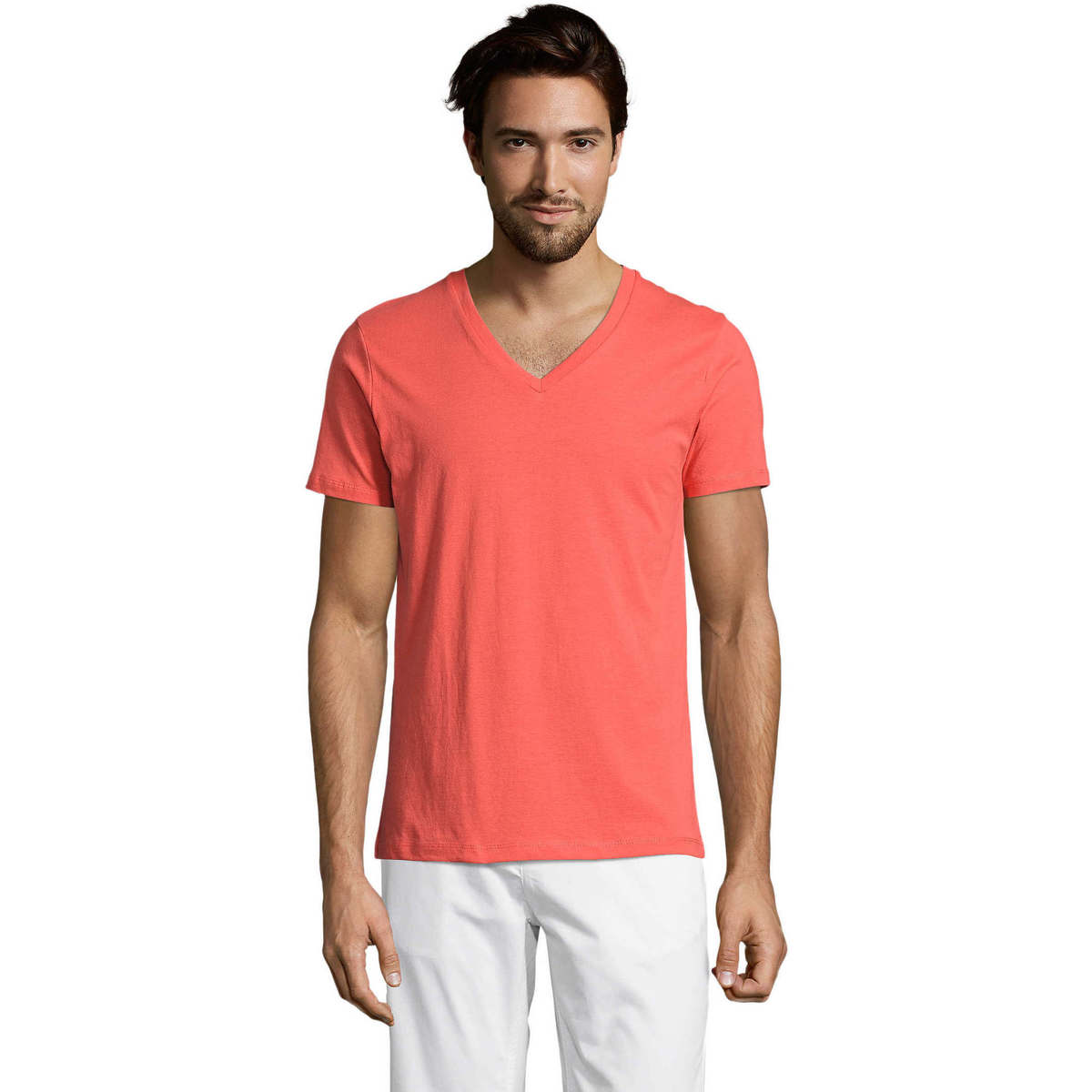 Textil Homem T-Shirt mangas curtas Sols Master camiseta hombre cuello pico Outros