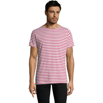 Textil Homem Boy Crew Neck Long Sleeve Knitted Sweat Shirt Sols Camiseta de hombre a rayas Vermelho