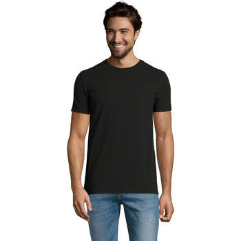 Textil Homem Jack & Jones Crew Neck Erkek Lacivert T-Shirt Sols Camiserta de hombre de cuello redondo Preto