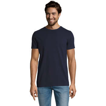 Textil Homem Jack & Jones Crew Neck Erkek Lacivert T-Shirt Sols Camiserta de hombre de cuello redondo Azul