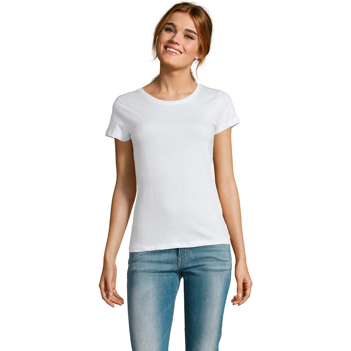 Textil Mulher T-Shirt Womens mangas Capsules Sols CAMISETA DE MANGA CORTA Branco
