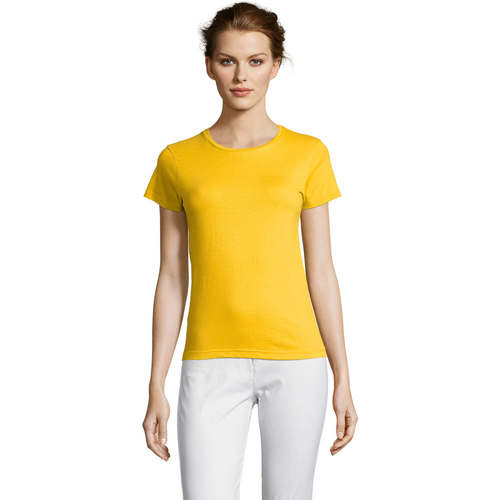 Textil Mulher T-Shirt mangas curtas Sols Miss camiseta manga corta mujer Amarelo
