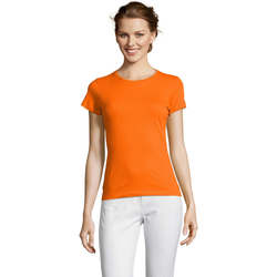 Textil Mulher T-Shirt mangas curtas Sols Miss camiseta manga corta mujer Naranja