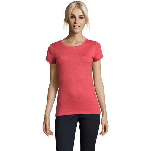 Textil Mulher T-Shirt mangas curtas Sols Mixed Women camiseta mujer Vermelho