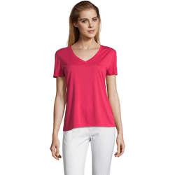 Textil Mulher Leem Colour Block Sweater Sols MOTION camiseta de pico mujer Rosa
