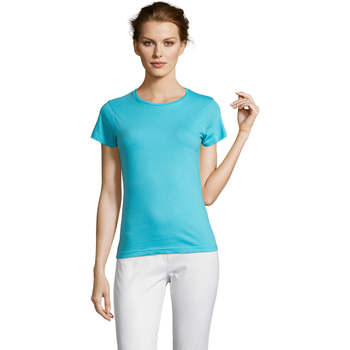 Textil Mulher T-Shirt mangas curtas Sols Miss camiseta manga corta mujer Azul