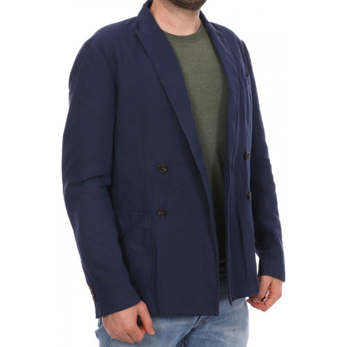 Textil Homem Casacos/Blazers Ruffle Detail Denim Jacket  Azul