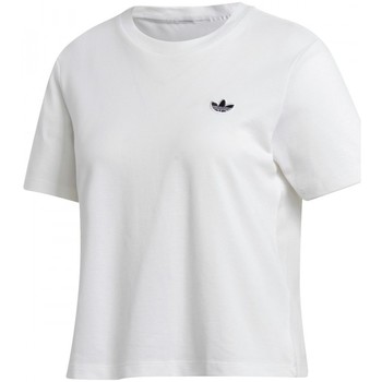 Textil Mulher T-shirts Grau e Pólos adidas Originals Ss T-Shirt Branco