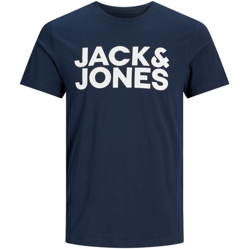 Textil Homem T-Shirt mangas curtas Jack & Jones 12151955 JJECORP LOGO TEE SS O-NECK NOOS NAVY BLAZER/SLIM/LARGE Azul