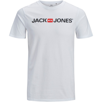 Textil Homem T-Shirt mangas curtas Jack & Jones 12137126 JJECORP LOGO TEE SS CREW NECK NOOS WHITE/SLIM FIT Branco