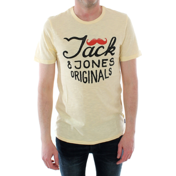 Textil Rapaz T-Shirt McCall mangas curtas Jack & Jones 12183257 JORIKER TEE SS CREW NECK KA JR FLAN Amarelo