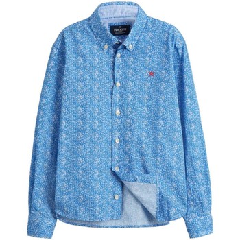 Textil Rapaz Camisas mangas comprida Hackett  Azul