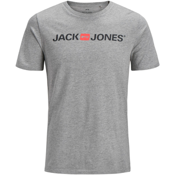 Textil Homem T-Shirt mangas curtas Jack & Jones 12137126 JJECORP NECK NOOS LIGHT GREY MELA/SLIM FIT Cinza