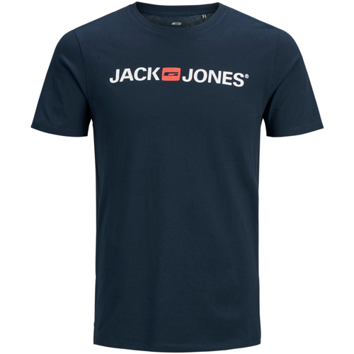 Textil Homem T-Shirt mangas curtas Jack & Jones 12137126 JJECORP NECK NOOS NAVY BLAZER/SLIM FIT Azul