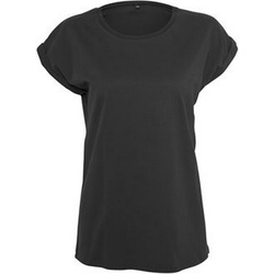 Textil Mulher T-Shirt mangas curtas Build Your Brand BY092 Preto