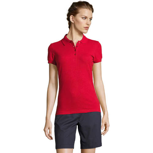 Sols PEOPLE POLO MUJER 100% algodón peinado Ringspun Vermelho