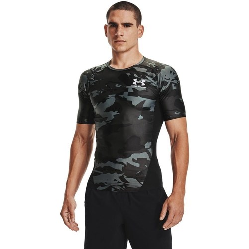 Textil Homem T-Shirt mangas curtas Under Armour HG Isochill Comp Print Cinza