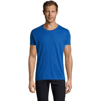 Textil Homem Jack & Jones Crew Neck Erkek Lacivert T-Shirt Sols REGENT FIT CAMISETA MANGA CORTA Azul