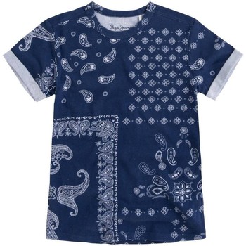 Textil Rapaz T-Shirt mangas curtas Pepe JEANS skipper  Azul