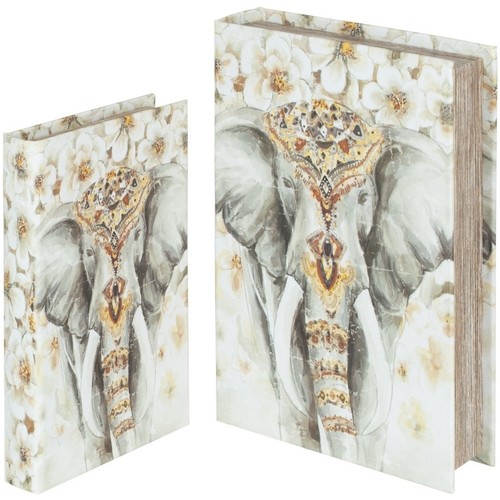 Casa Harmont & Blaine  Signes Grimalt Elephant Book Boxes Set 2U Multicolor