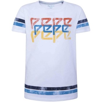 Textil Rapaz T-Shirt mangas curtas Pepe jeans Five  Branco