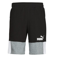 Textil Homem Shorts / Bermudas Puma ESS+ BLOCK SHORTS Preto / Cinza / Branco
