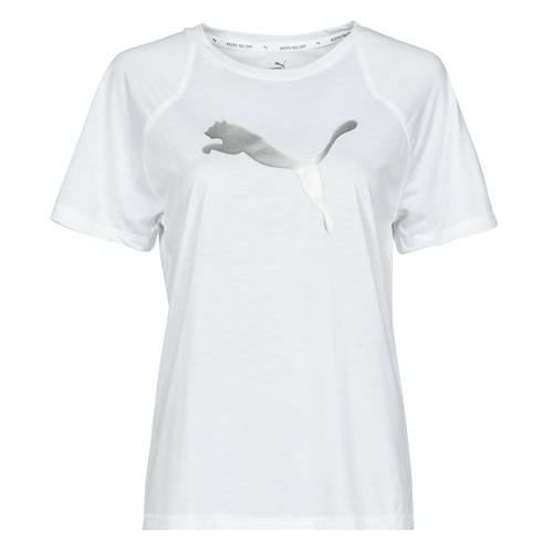 Textil Mulher T-Shirt mangas curtas zippee Puma EVOSTRIPE TEE Branco