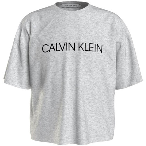 Textil Rapariga T-Shirt mangas curtas Calvin Klein striped  Cinza