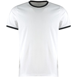 Textil Homem T-Shirt mangas curtas Kustom Kit KK508 Branco/Preto