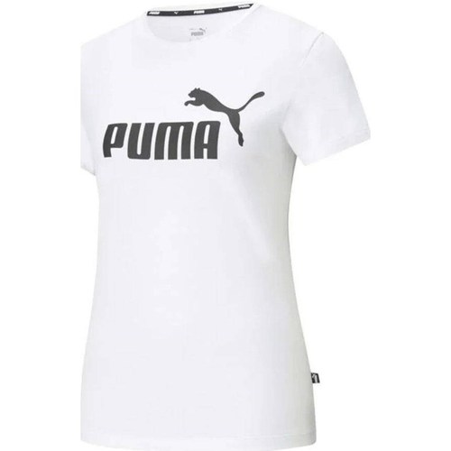 Textil Mulher T-Shirt mangas curtas Puma Ess Logo Tee Branco