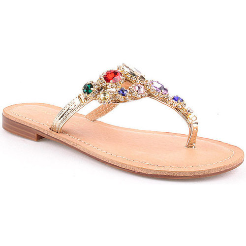 Curb-F Mulher Chinelos Azarey L Slippers Ouro