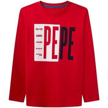 Textil Rapaz T-shirt mangas compridas Pepe een JEANS  Vermelho