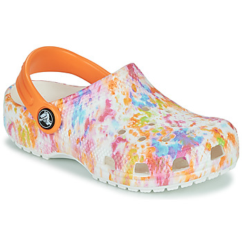 Sapatos Rapariga Tamancos flip Crocs CLASSIC CLOG  creative dye Branco / Multi