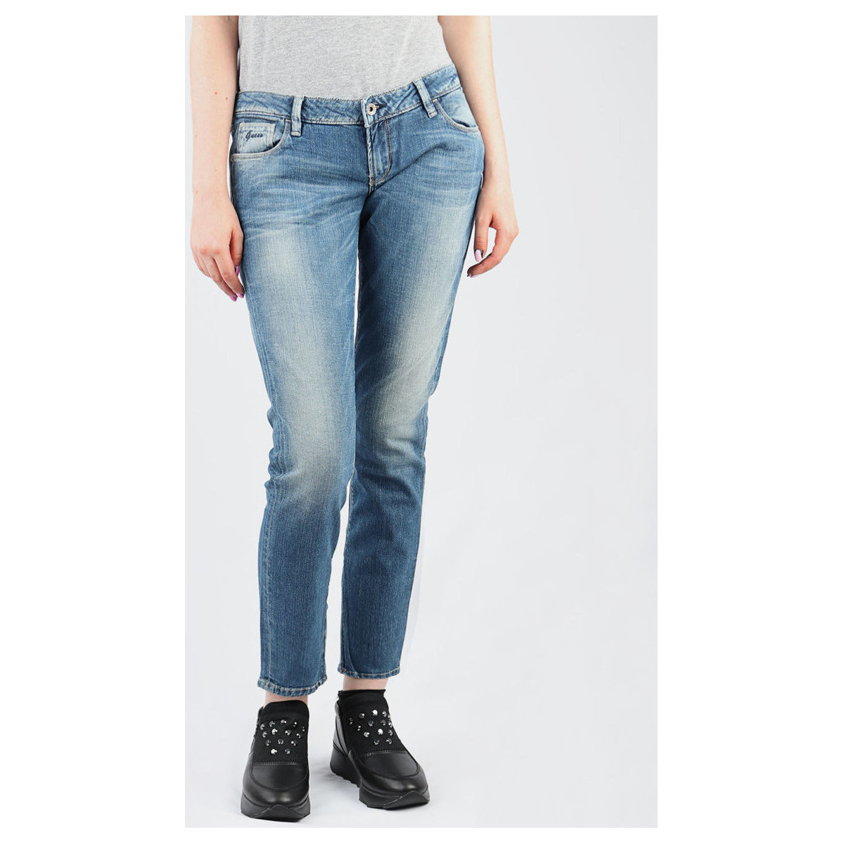Textil Mulher Gangas Skinny Guess Beverly Skinny W21003D0ET0-NEPE Azul