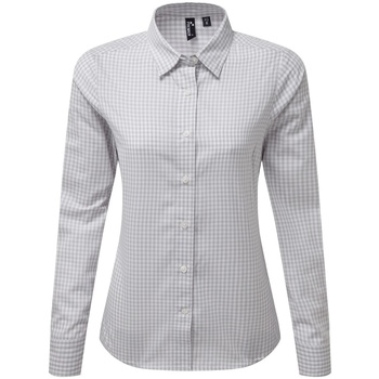 Textil Mulher camisas Premier PR352 Prata/branco