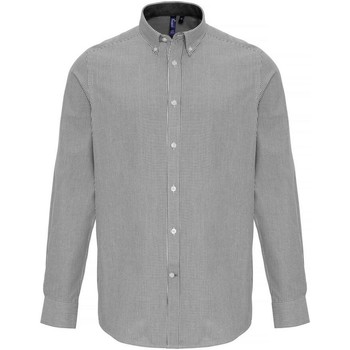 Textil Homem Camisas mangas comprida Premier PR238 Branco/Cinza