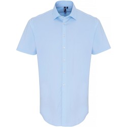 Textil Homem Camisas mangas curtas Premier PR246 Azul Pálido